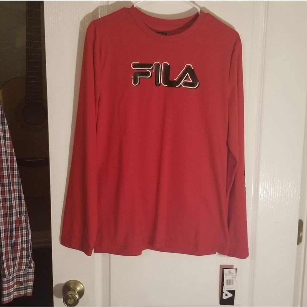 NEW Fila red king sleeve‎ boys shirt XL 18